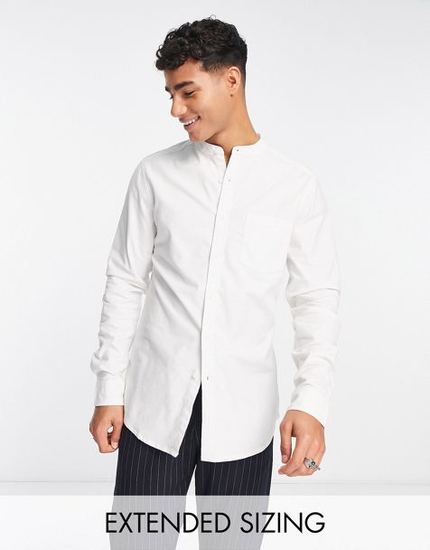 ASOS DESIGN formal skinny fit oxford shirt with double cuff in