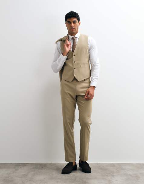 ASOS DESIGN - Slim-fit pak in steenkleur - view 1