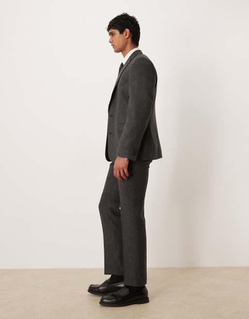 ASOS DESIGN - Slim-fit pantalon met wol in antracietgrijs, 3 van 5