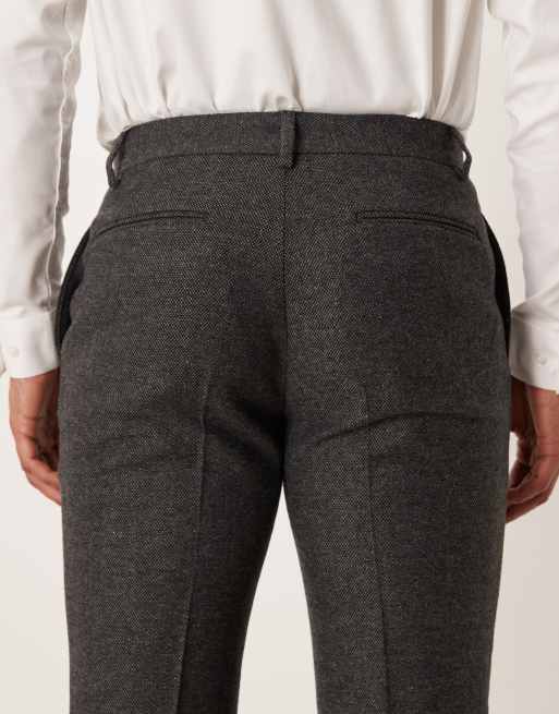 ASOS DESIGN - Slim-fit pantalon met wol in antracietgrijs, 4 van 5