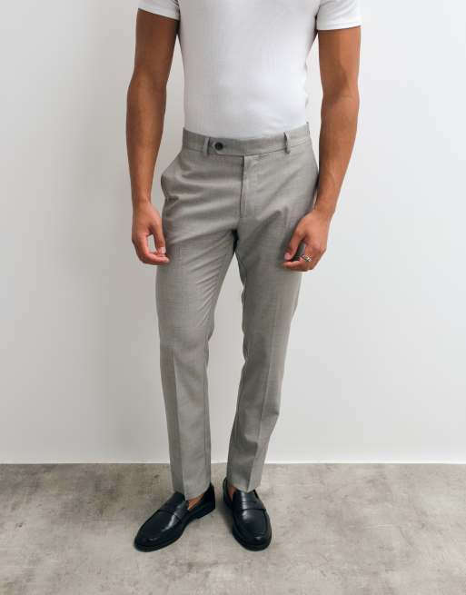 ASOS DESIGN slim-fit pantalon van wol in lichtgrijs, 2 van 5
