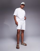 ASOS DESIGN slim fit shorts in white - part of a set
