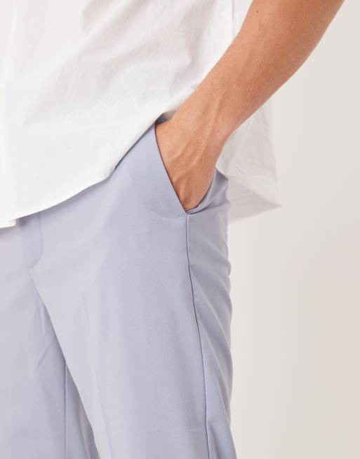 ASOS DESIGN slim fit smart wedding pants in dusty blue