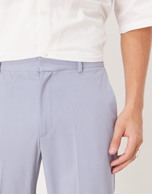 ASOS DESIGN slim fit smart wedding pants in dusty blue