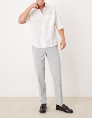 Asos Design Slim Fit Smart Wedding Pants In Light Gray