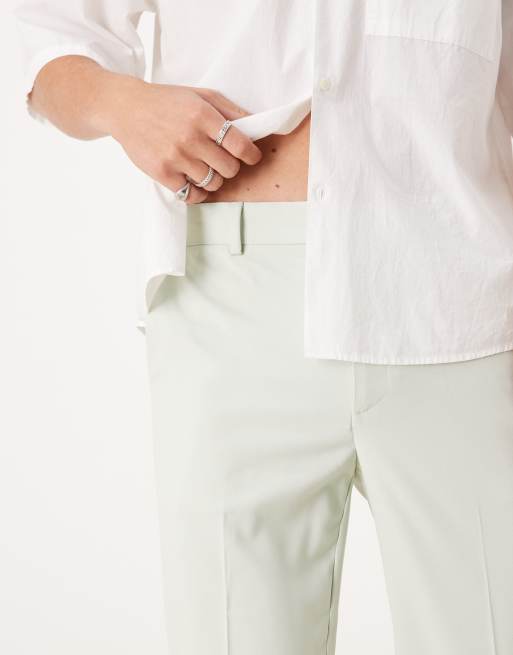 ASOS DESIGN slim fit smart wedding pants in sage green