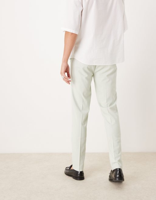 ASOS DESIGN slim fit smart wedding pants in sage green