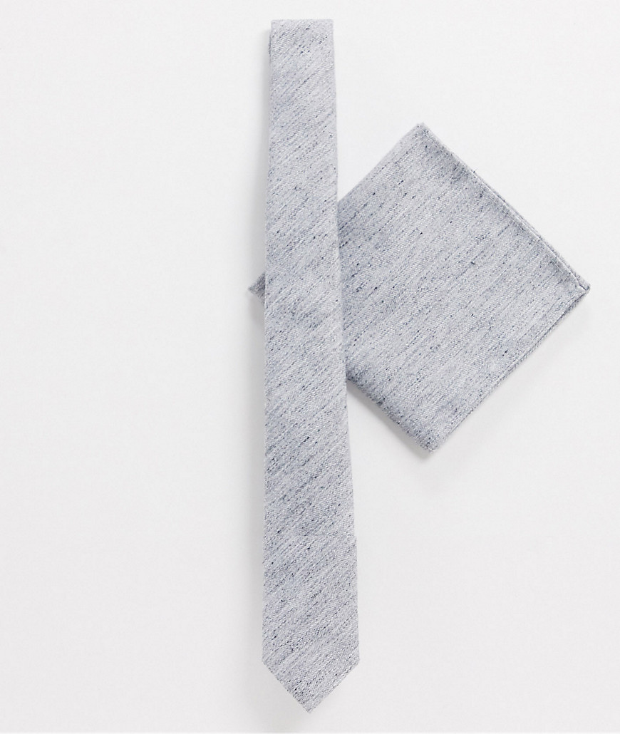 ASOS DESIGN - Slim-fit stropdas met textuur in grijs