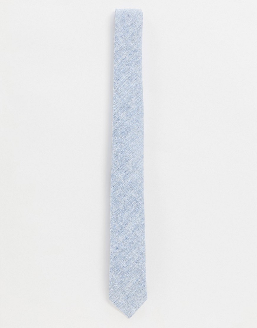 ASOS DESIGN - Slim-fit stropdas met textuur in lichtblauw