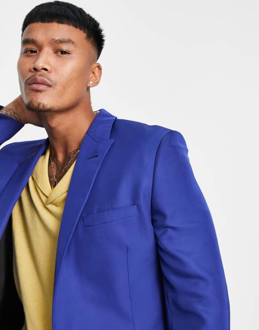 Electric blue blazer clearance mens