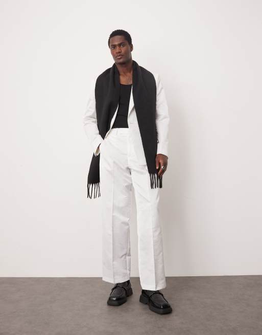 ASOS DESIGN slim fit suit jacket in snake jacquard in white, 2 of 5