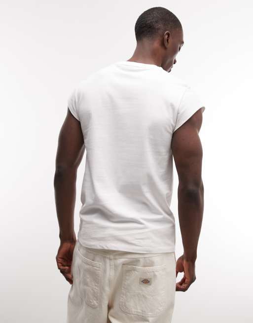 ASOS DESIGN – Slim-Fit-T-Shirt in Cremeweiß mit Text-Grafikprint, 4 von 5