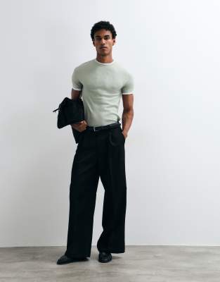Asos Design Slim Fit T-shirt With Double Layer Effect In Green