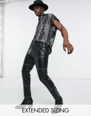 asos men leather pants