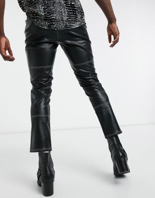 mens leather trousers asos