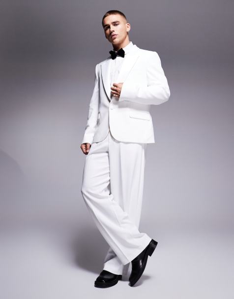 ASOS DESIGN slim fit tuxedo in cream - view 1