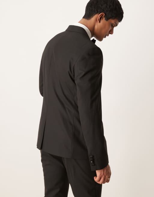ASOS DESIGN slim fit tuxedo jacket in black