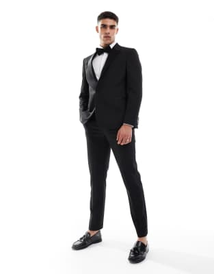 Asos Design Slim Fit Tuxedo Jacket In Black
