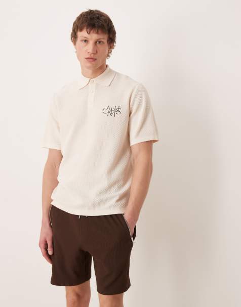 ASOS DESIGN slim fit waffle jersey short in brown - view 1