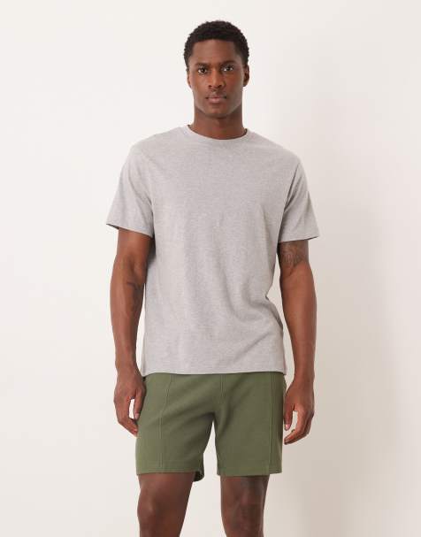 ASOS DESIGN slim fit waffle jersey short with pintuck in green - view 1