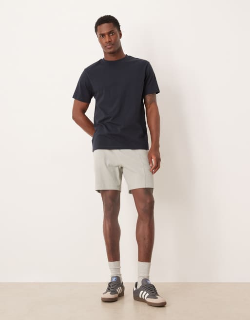 ASOS DESIGN slim fit waffle jersey shorts with pintuck in green, 2 of 5