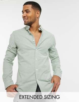 ASOS DESIGN slim fit yarn dye oxford shirt in pine green