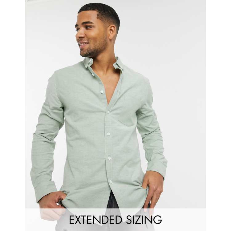 ASOS DESIGN slim fit yarn dye oxford shirt in pine green