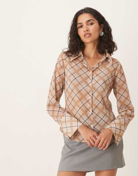 ASOS DESIGN slim fitted shirt in check - view 1