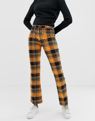 orange check pants