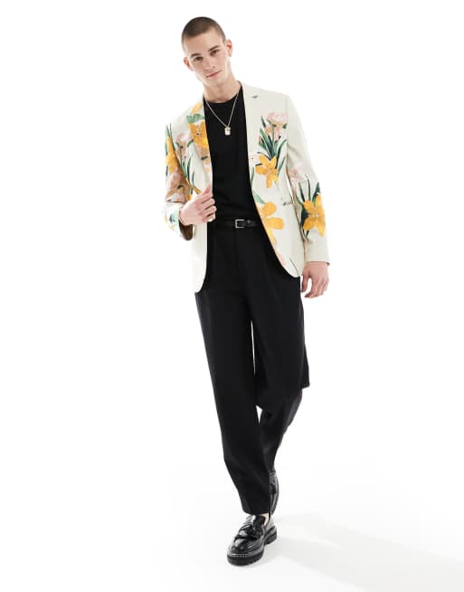 Asos mens floral suit best sale