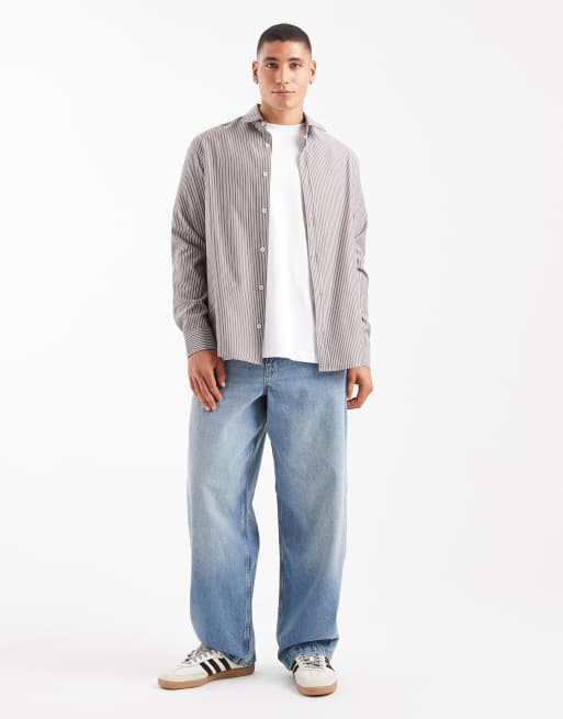 ASOS DESIGN slim in brown stripe, 2 of 5