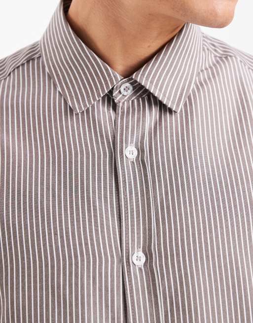 ASOS DESIGN slim in brown stripe, 5 of 5