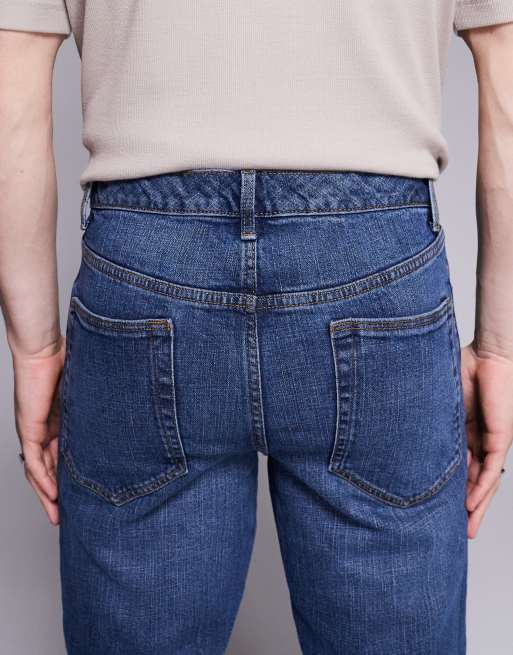 ASOS DESIGN slim jeans in dark wash blue, 4 of 5