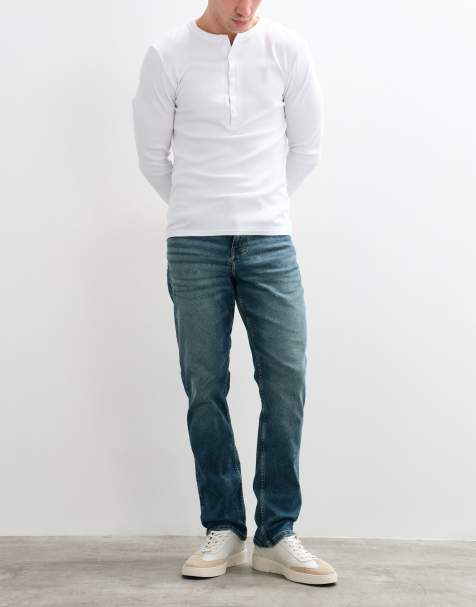 ASOS DESIGN slim jeans in donkerblauw met donkere wassing en tint - view 1