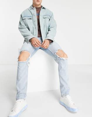 Men S Ripped Jeans Skinny Ripped Distressed Jeans Asos