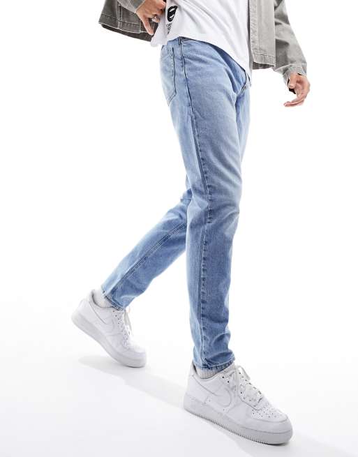 ASOS DESIGN slim jeans in mid wash blue, 4 of 5