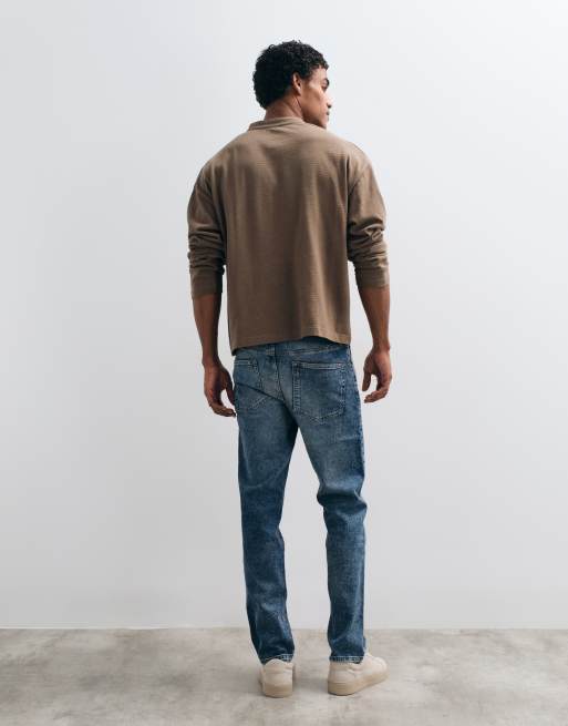 ASOS DESIGN slim jeans in mid wash blue, 3 of 5