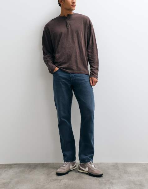 ASOS DESIGN slim jeans in overgeverfd blauw met tint - view 1