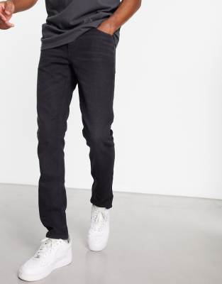 Asos Design Slim Jeans In Washed Black