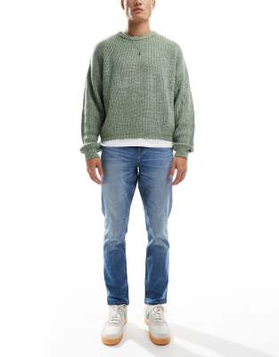 ASOS DESIGN - slim-jeans med stræk i mid wash blå - view 1