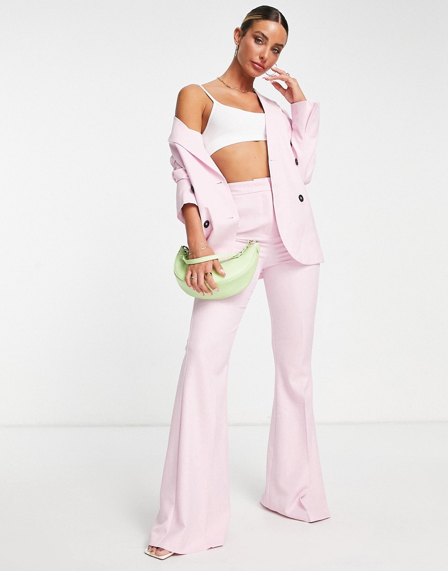 ASOS DESIGN slim kick suit pants in pink