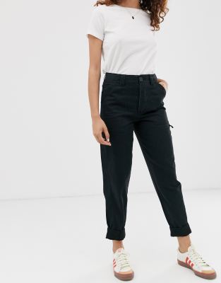 black skinny combat trousers