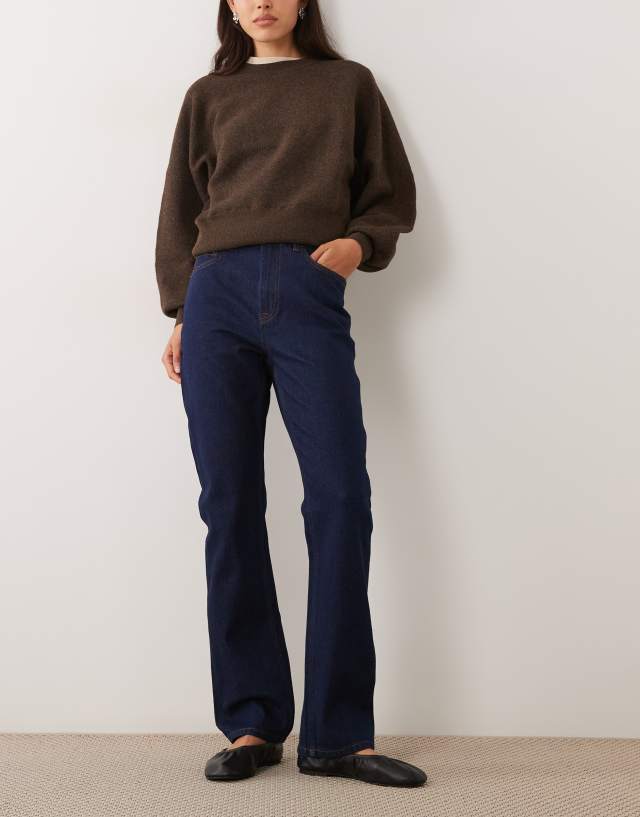 ASOS DESIGN slim leg pipe jean in rinse wash