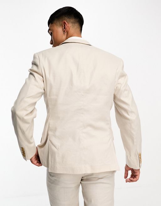 Linen Suit Jacket - Stone