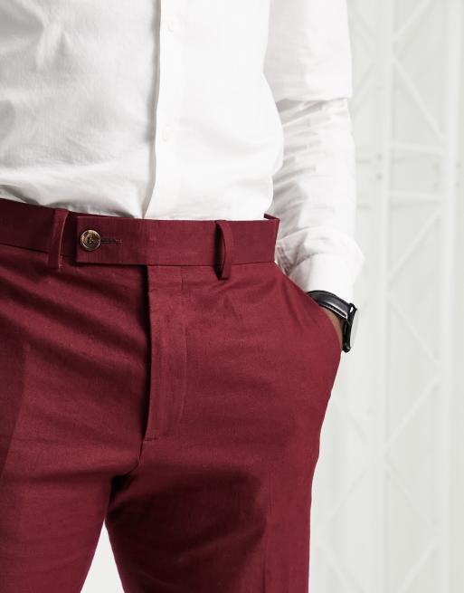 Burgundy Dress Pants For Men