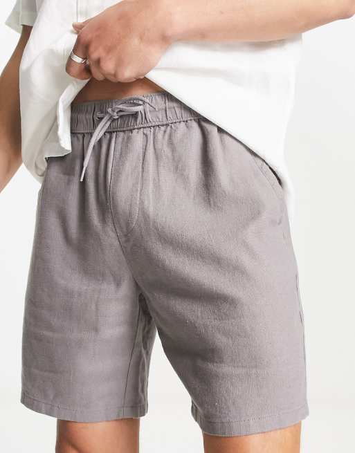 Grey sales linen shorts