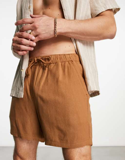 Linen Shorts with Drawstring, Regular