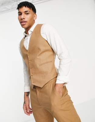 mens tan suit vest