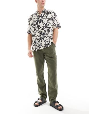 Khaki Knot Detail Elasticated Trouser