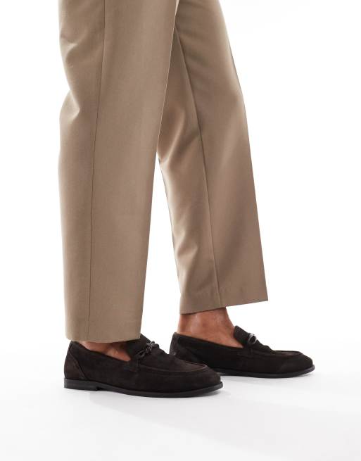 ASOS DESIGN slim loafers in brown suede, 2 of 4